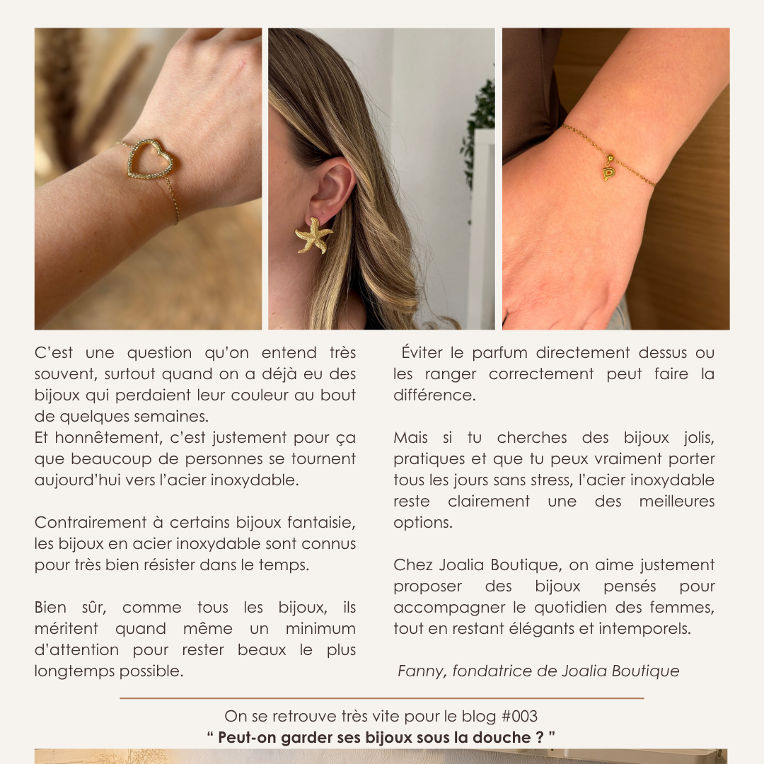 Est-ce que les bijoux en acier inoxydable noircissent ?