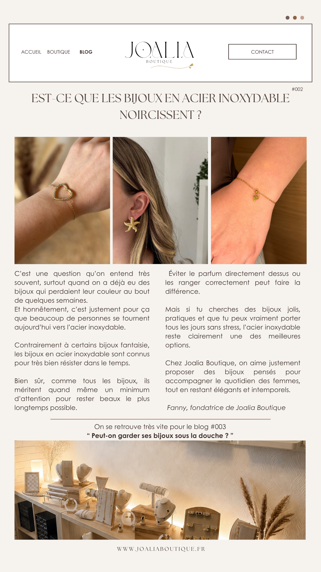 Est-ce que les bijoux en acier inoxydable noircissent ?