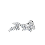 Piercing oreille JULIETTE - Feuilles marquise strassées en titane