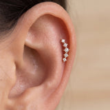 Piercing oreille ILONA - Cristaux étincelants dégradé en acier inoxydables