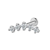 Piercing oreille ILONA - Cristaux étincelants dégradé en acier inoxydables