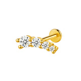 Piercing oreille ROMY - Cristaux scintillants en acier inoxydables