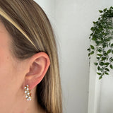 Boucles d’oreilles MAEVA -  Anneau perles blanche en acier inoxydable
