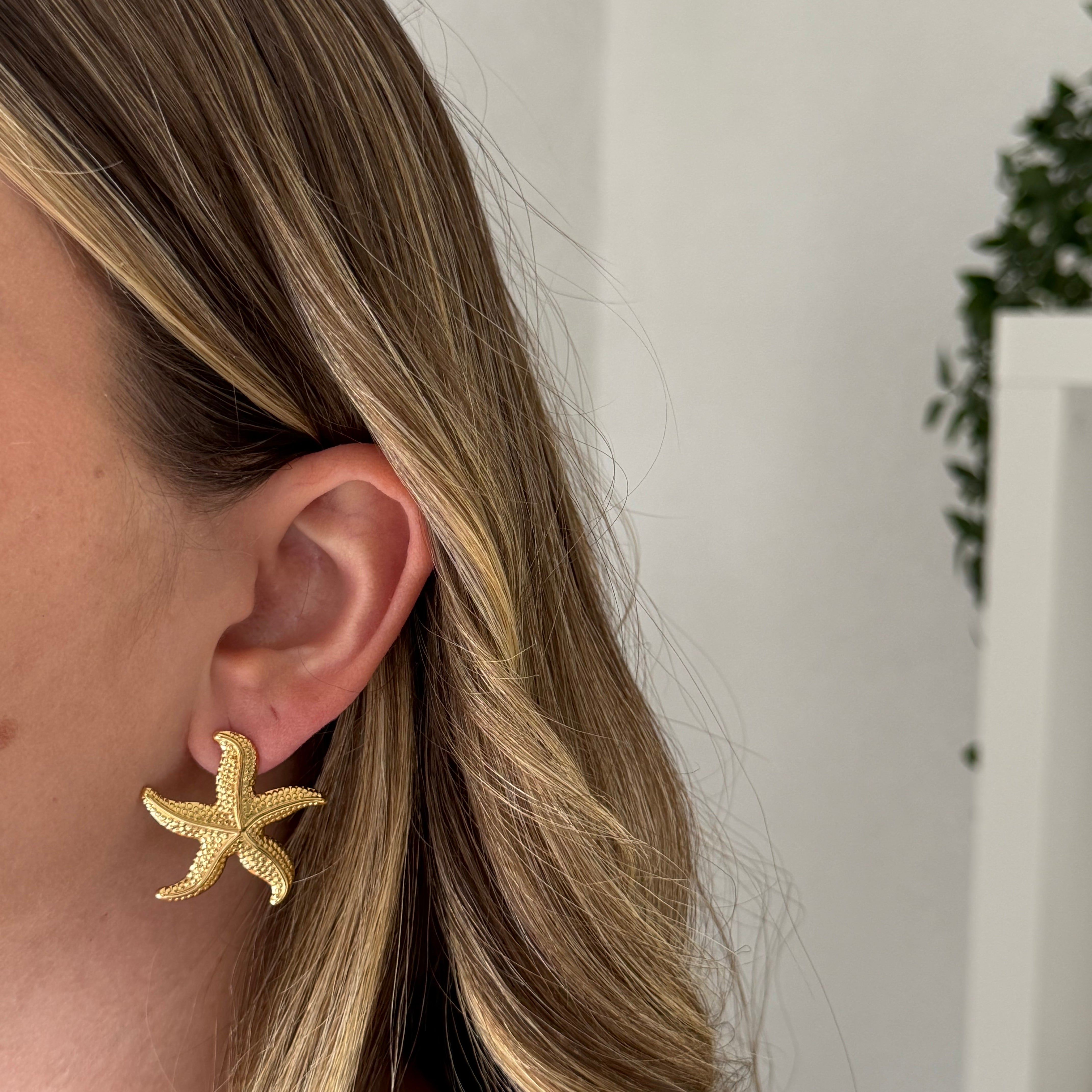 Boucles d’oreilles STELLA – Étoile de mer en acier inoxydable