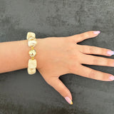 Bracelet CALISTA – Perles marbrées en acier inoxydable