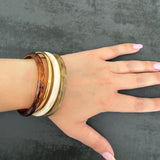 Lot de 4 bracelets ELISA – Joncs marbrés en résine