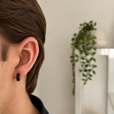 Boucles d'oreilles GAËL - Créoles en acier inoxydable noir
