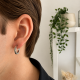 Boucles d'oreilles NOLAN - Créoles octogonales en acier inoxydable argenté