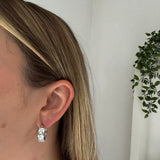 Boucles d’oreilles LAURA -  Anneau strass en acier inoxydable