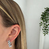 Boucles d’oreilles MAEVA -  Anneau perles blanche en acier inoxydable