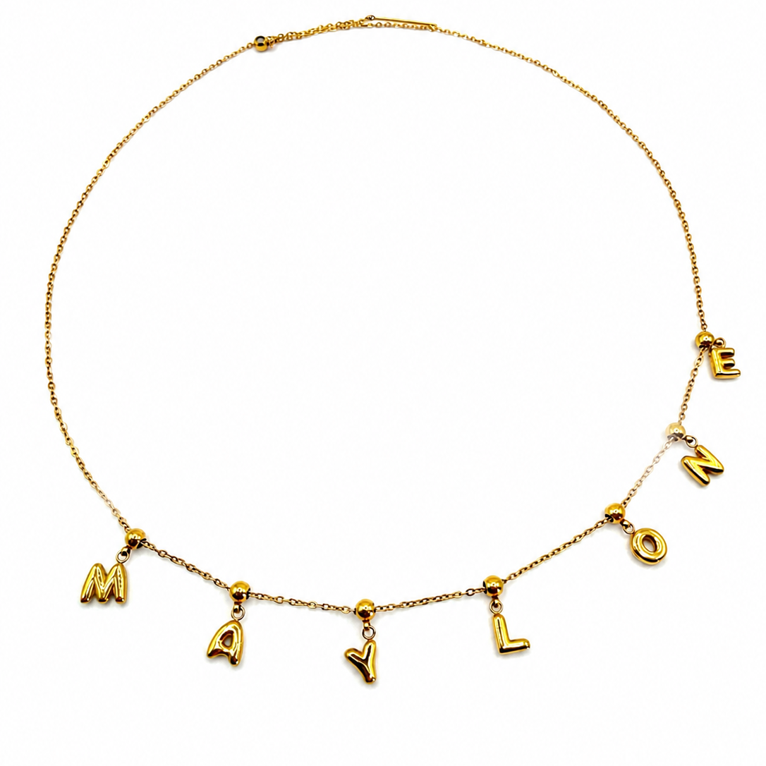 Collier personnalisable JOALIA – Chaîne fine et breloques à personnaliser en acier inoxydable