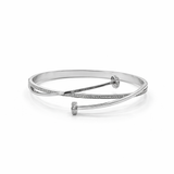 Bracelet MARIE – Jonc clou avec zirconiums doré ou argenté en acier inoxydable
