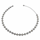 Collier JULIA – Trèfles pavés de strass doré ou argenté en acier inoxydable
