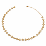 Collier JULIA – Trèfles pavés de strass doré ou argenté en acier inoxydable