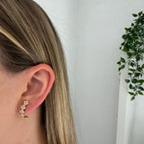Boucles d’oreilles CASSANDRA  -  Demi anneau trèfle en acier inoxydable