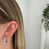 Boucles d’oreilles CAMILLE -  Anneau carré avec strass en acier inoxydable