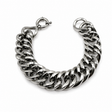 Bracelet EDEN – Bracelet en acier inoxydable argenté à maille gourmette