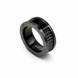 Bague BRYAN – Bague en acier inoxydable noir et argenté