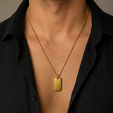 Collier CLÉMENT - Chaîne avec plaque à graver