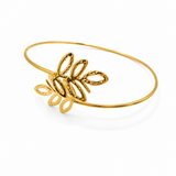 Bracelet de bras KAMILA - Feuille dorée en acier inoxydable