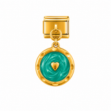 Coeur nacré turquoise