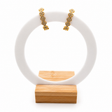 Boucles d’oreilles CASSANDRA  -  Demi anneau trèfle en acier inoxydable