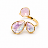 Bague ASTRID – Triple cristal irisé en acier inoxydable