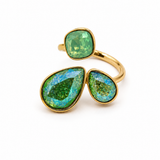 Bague ASTRID – Triple cristal irisé en acier inoxydable