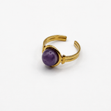 Bague OPHÉLIE – Pierre ronde en acier inoxydable