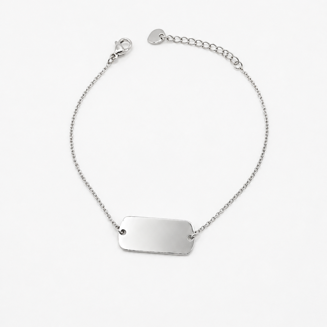 Bracelet PAULINE – Plaque à graver en acier inoxydable