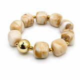Bracelet CALISTA – Perles marbrées en acier inoxydable