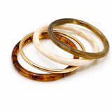 Lot de 4 bracelets ELISA – Joncs marbrés en résine
