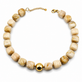 Collier CALISTA – Perles marbrées en acier inoxydable