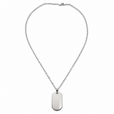 Collier MATHIS - Plaque à graver en acier inoxydable argenté (collier sur mesure)