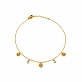 Chaîne de Cheville FLORA – Fleur et strass en acier inoxydable