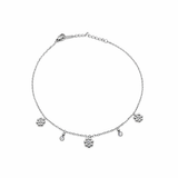Chaîne de Cheville FLORA – Fleur et strass en acier inoxydable