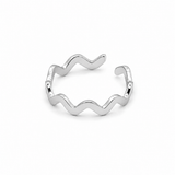 Bague d’orteil ENZA - Ondulé en acier inoxydable