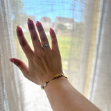 Bague STELLA – Etoile de mer rotative anti-stress avec strass en acier inoxydable