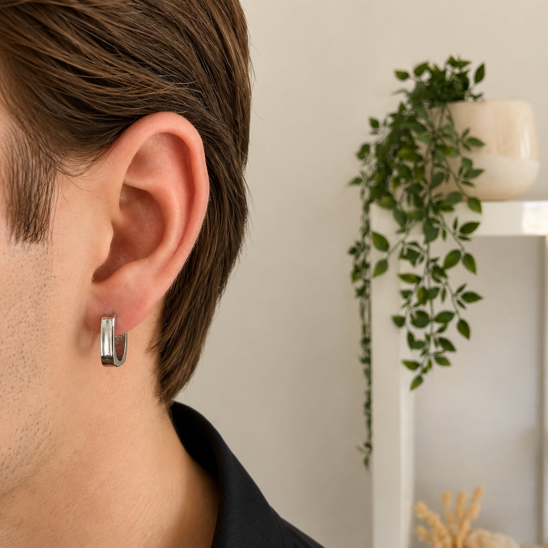 Boucles d'oreilles MILO - Créoles en acier inoxydable argenté