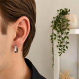 Boucles d'oreilles MILO - Créoles en acier inoxydable argenté