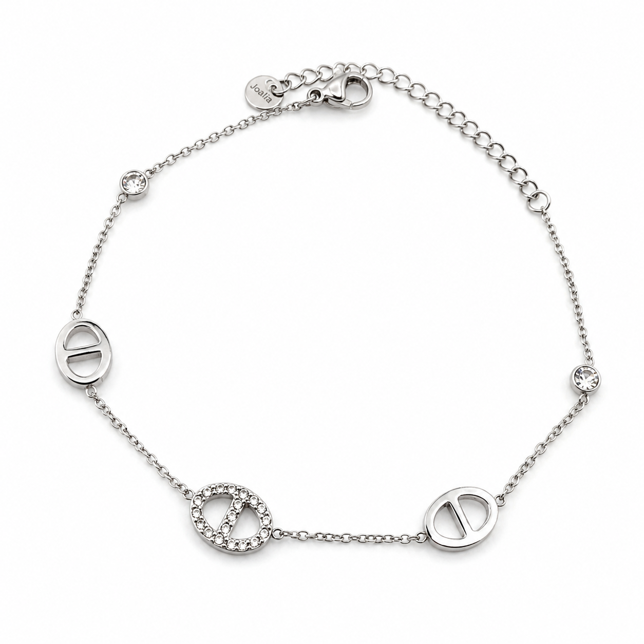 Bracelet JADE – Boucle marine avec zircons en acier inoxydable