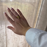 Bague JADE – Maille marine dorée ajustable en acier inoxydable