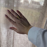 Bague LILOU – Ajourée ajustable en acier inoxydable
