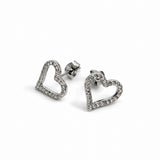 Boucles d’oreilles LEA – Cœurs ajourés strassés dorés ou argentés en acier inoxydable