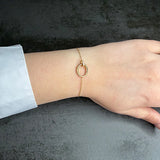Bracelet AURÉLIE – Chaîne fine à maillons ovales dorée avec strass en acier inoxydable