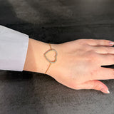 Bracelet CELIA – Cœur orné de strass en acier inoxydable