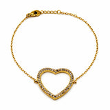 Bracelet CELIA – Cœur orné de strass en acier inoxydable