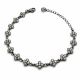 Bracelet JULIA – Trèfles pavés de strass doré ou argenté en acier inoxydable
