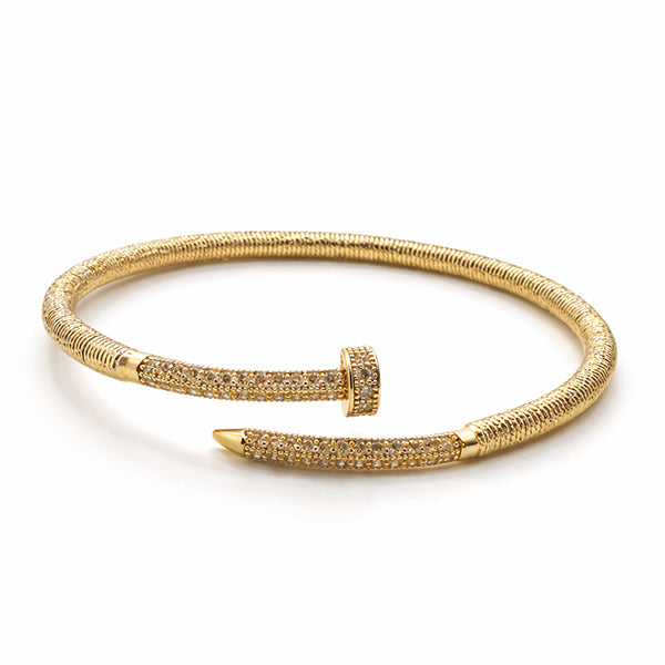 Bracelet clou LAURYNE – Zirconium doré ou argenté en acier inoxydable