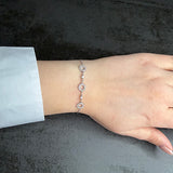 Bracelet OCEANE – Chaîne fine argentée avec pampilles cercles strassés